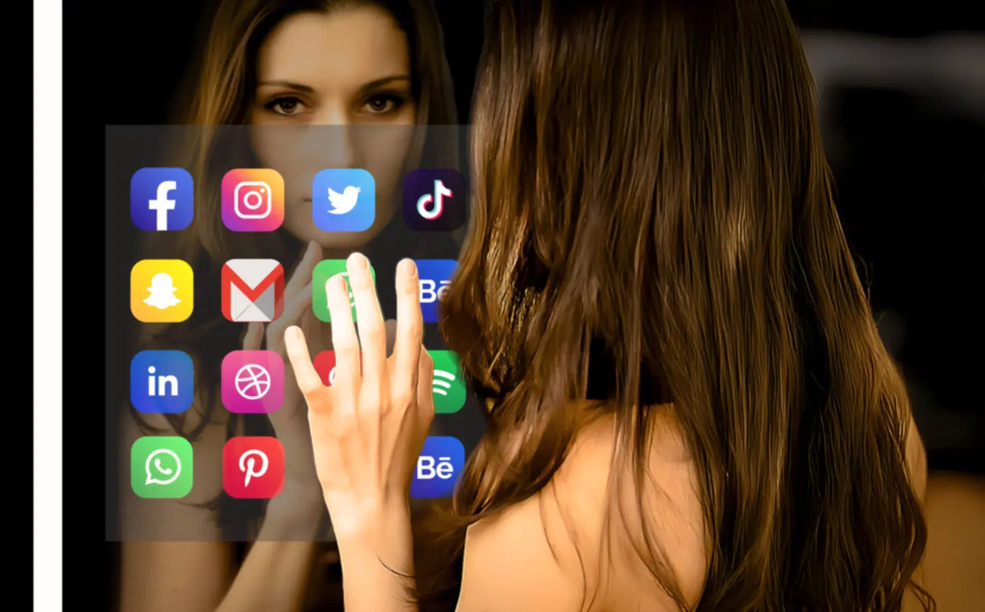 Smart Bathroom Mirror Social Apps Smart Mirror