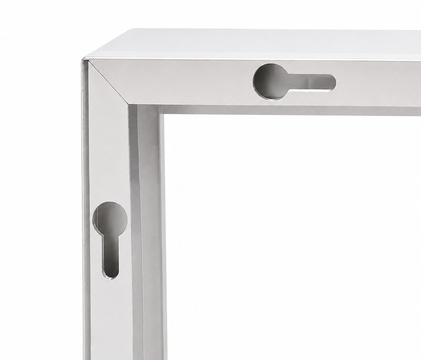 Screw Hole Mounting LED mirror screw hole mounting structure with integrated aluminum frame installation holes