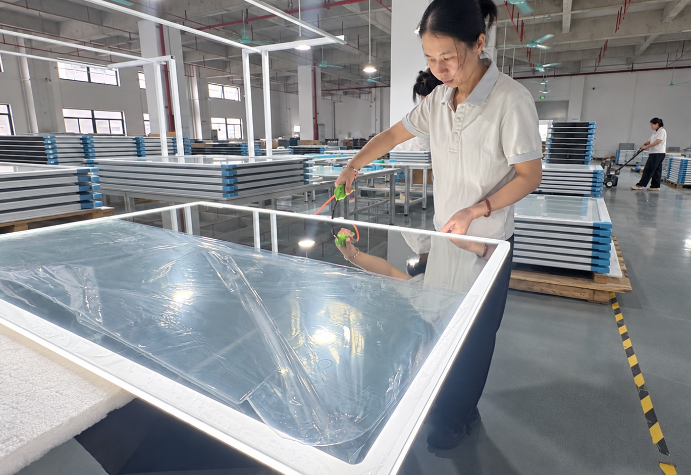 LED Mirror Surface & Structure Inspection STANHOM LED mirror reinforced packaging with PE bag EPE foam insert honeycomb paperboard and carton box