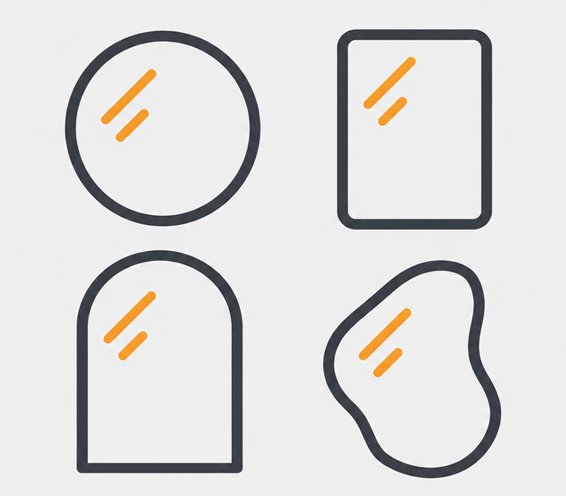 Mirror Shape and Backlight Pattern Mirror Shape and Backlight Pattern