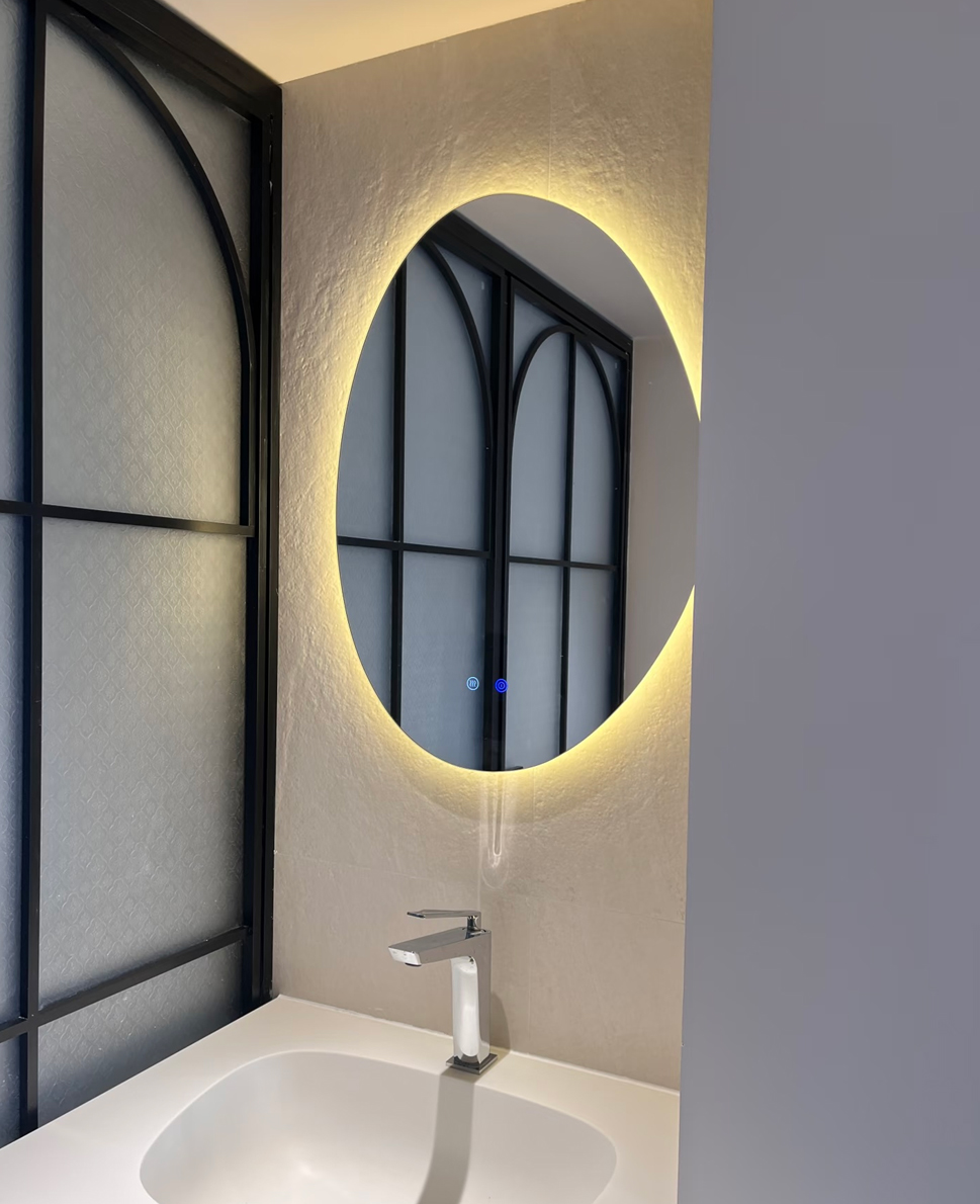 Oval Backlit Mirror – Apartment Project Oval Backlit Mirror – Apartment Project