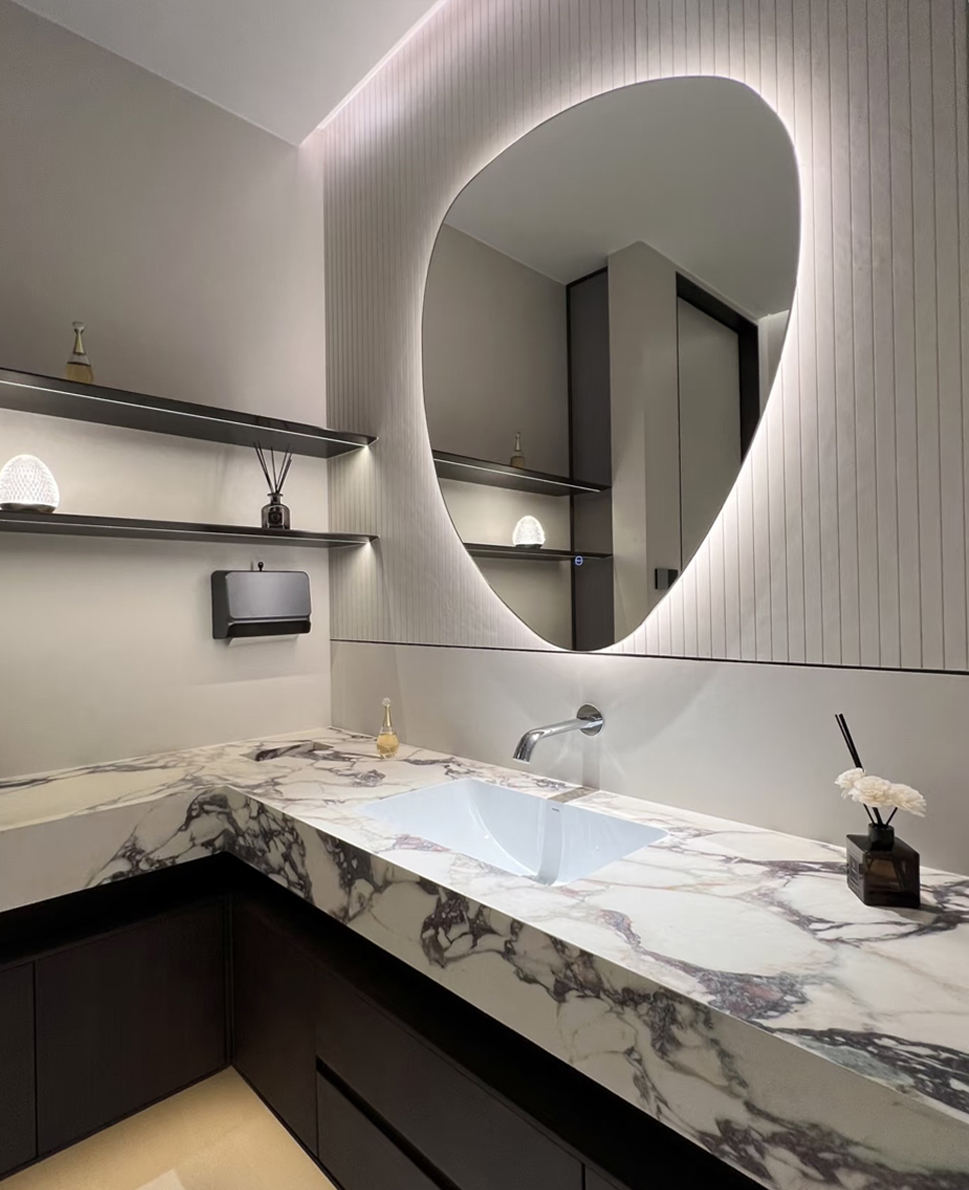 Pebble Backlit Mirror – Luxury Villa Project Pebble Backlit Mirror – Luxury Villa Project