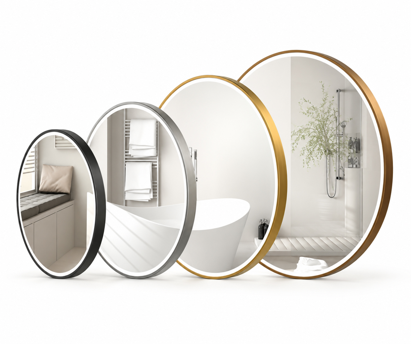 Framed Mirrors LED Mirror Product Collection Framed mirrors with and without LED lighting